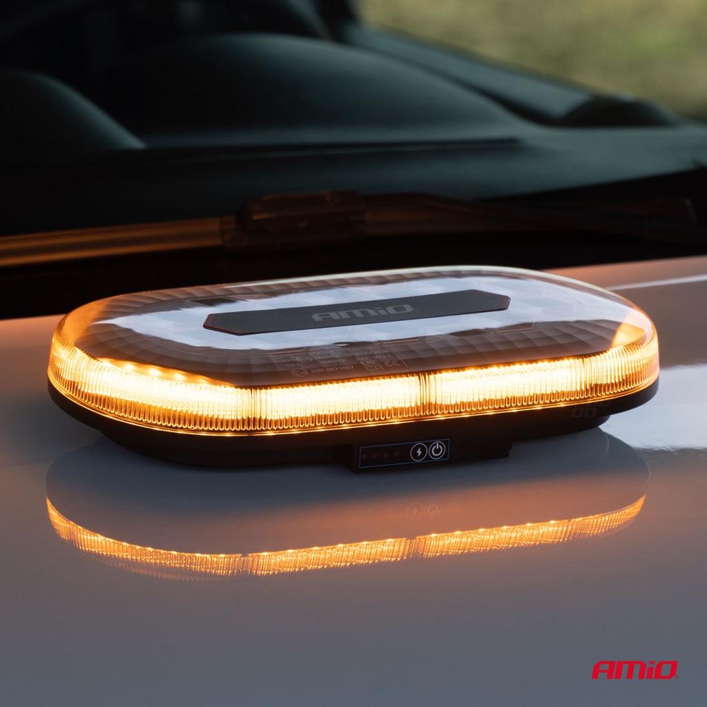Wireless Led Warning Beam With Remote Control R65 R10 326X186X63 26W 12V 24V Amio-04369