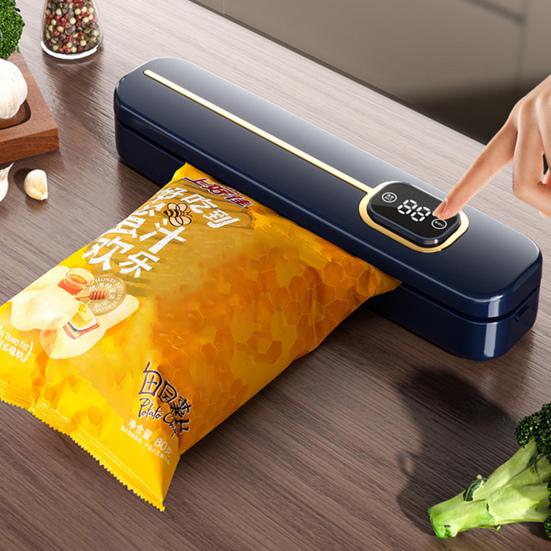 Automatic Vacuum Sealer Machine with LED Indicator Light Dry Wet Use Continuous Sealing Plug-Play Food Preservation Bag Vacuum Sealer