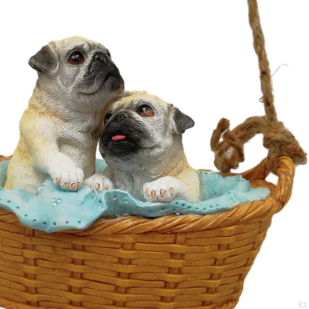 Swinging Puppy Hanging Figurine, Dog Statue, Outdoor Garden Figurine for Home Office