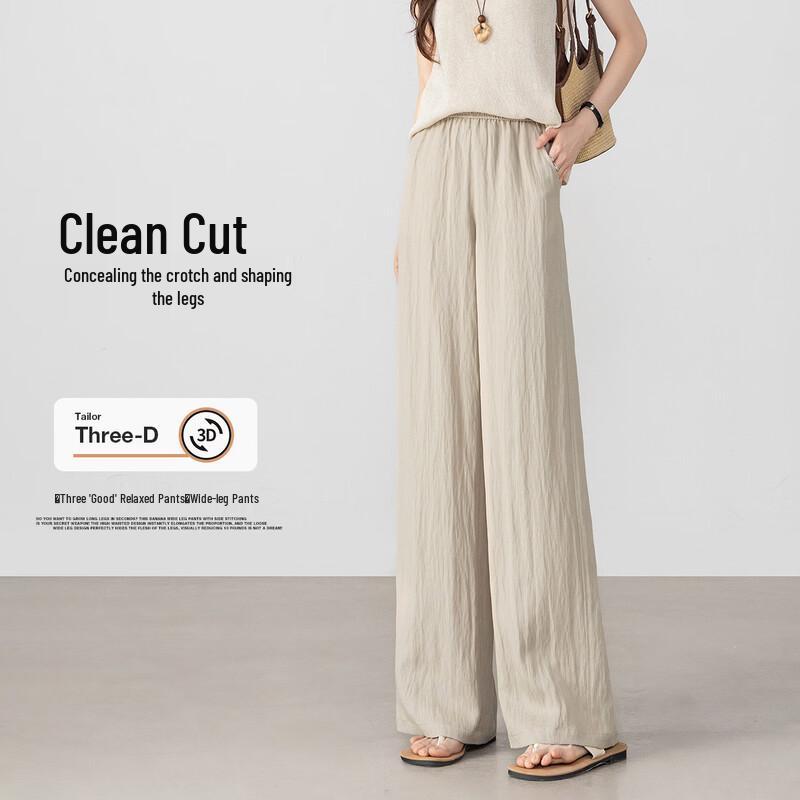 Women s Summer Relaxed Fit High-Waist Wide-Leg Pants XL хаки