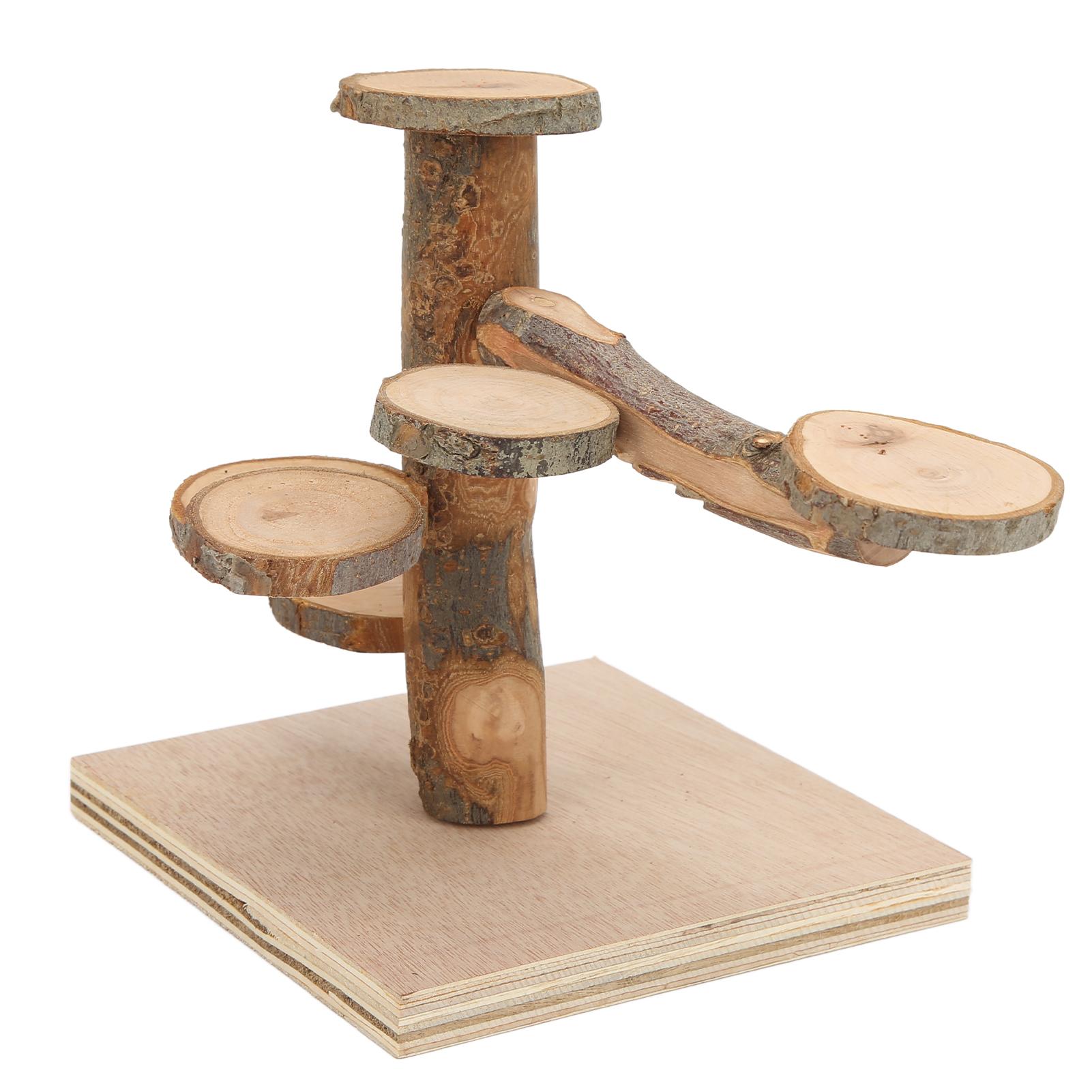Wooden Hamster Platform Toy Hamster Playground Stand Rotating Ladder for Small Pets Pet Supplies