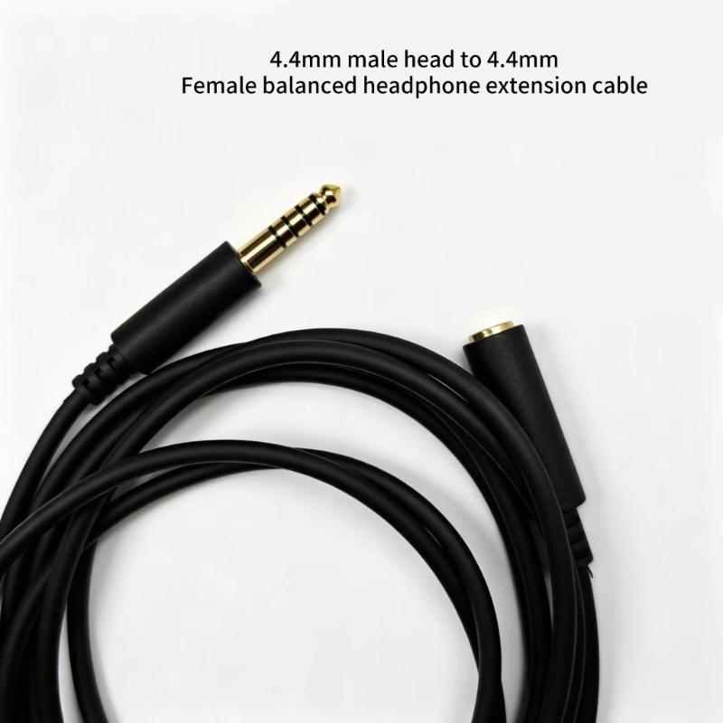 4.4mm Male to Female Balanced Headphone Cord, 2 Meter Cable for Portable Music Devices, Daily Use, Indoor Placement and Added Reach