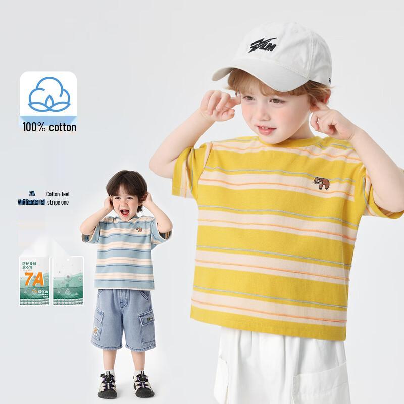 RightEuro Boys  2026 Summer Cotton Short Sleeve T-Shirt 140