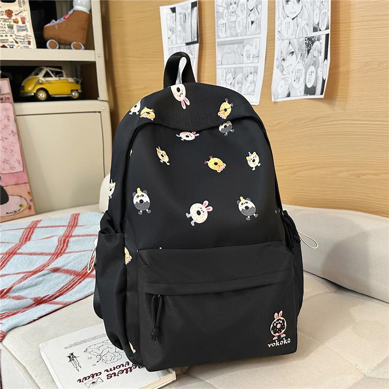 Cartoon Print Student Bag Large Capacity Travel Backpack Women's Backpack