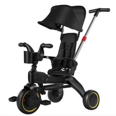 Three-Wheeled Handcart Bicycle for Ages 1-6: Anti-Rollover, Lightweight, and Foldable.