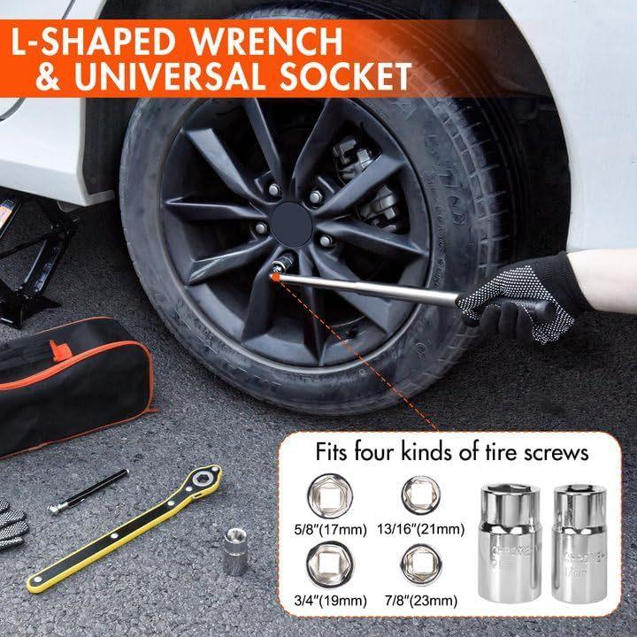 2 Ton Scissor Car Jack with Tire Changing Kit - Emergency Tool for Cars, SUVs, MPVs