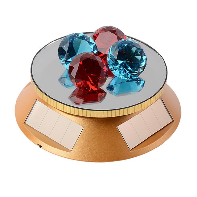 Solar Propelled Jewelry Display Stand 360 Degree Whirling Display For Necklaces Earrings Light Activated Auto Wheel ABS Substance