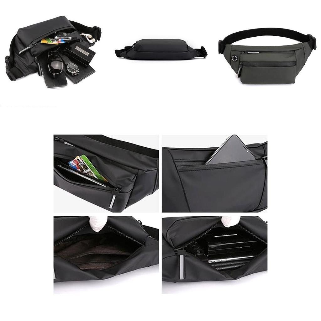 Oxford Cloth Waterproof Running Belt Fanny Pack With Multi-compartment Design And Adjustable Strap