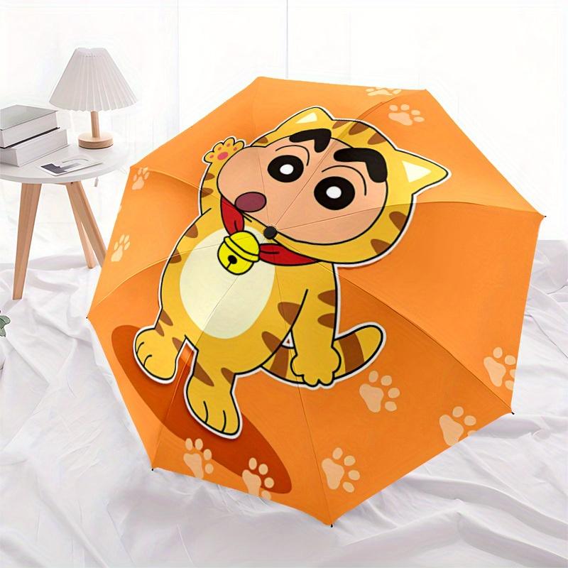 1pc Crayon Shin-chan Tiger Automatic Open/Close Umbrella Sturdy Iron Frame, Compact Travel Umbrella - Perfect Gift for Women, Men 0829101