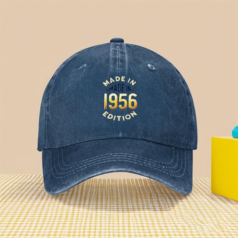 Limited Edition  Washed Baseball Cap Featuring a Design with The Year Makes a Perfect Gift for Friends Who Love Nostalgia