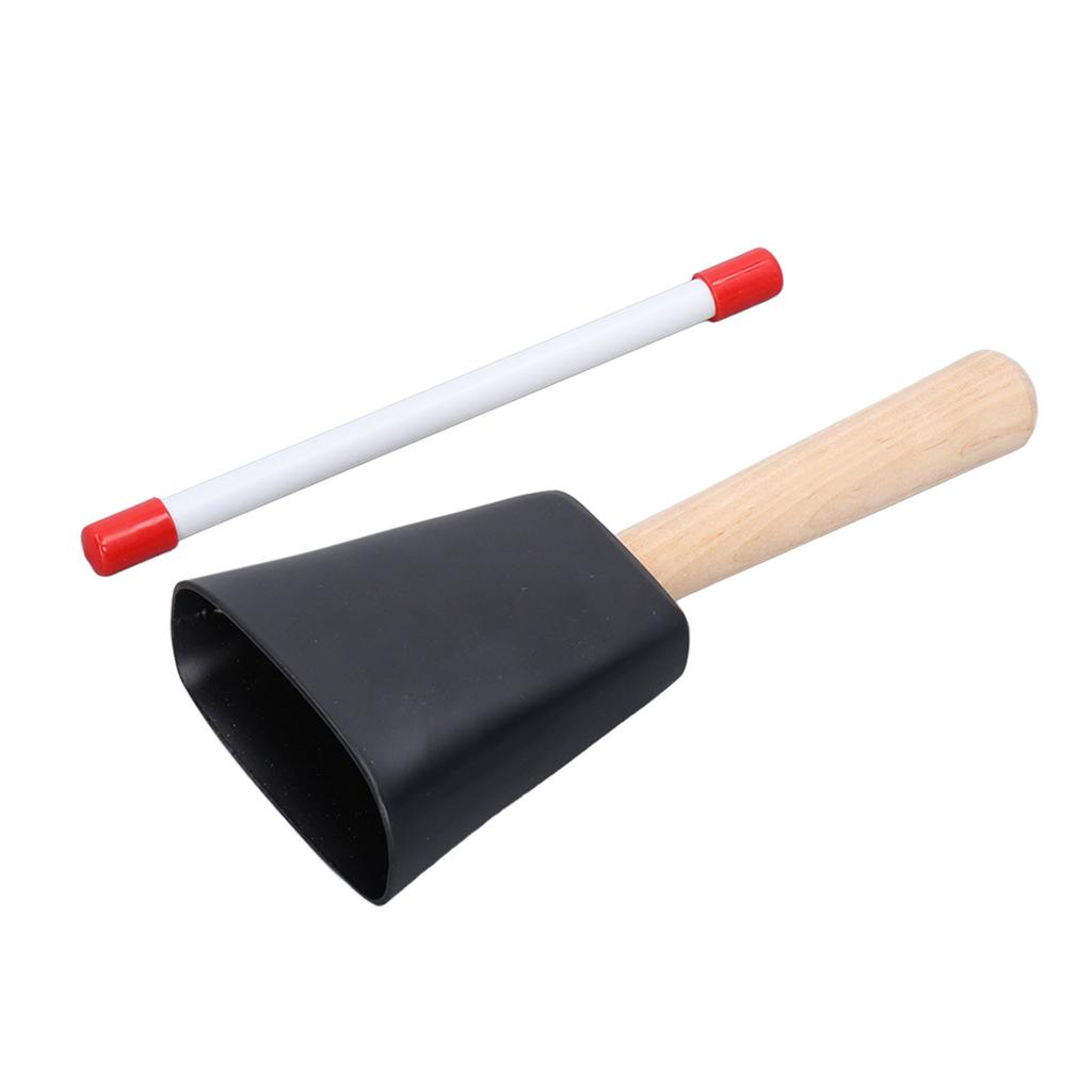 Wooden Handle Steel Cowbell Noise Maker Early Education Percussion Musical Instrument