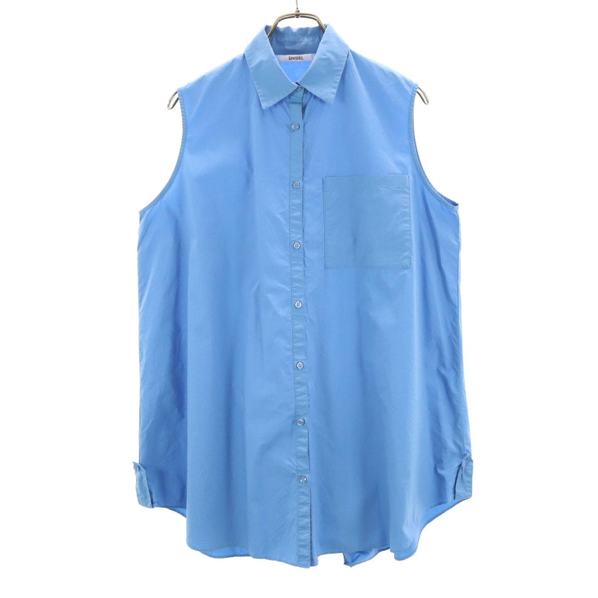 

SNIDEL Мини-платье-рубашка без рукавов ОДНО синее Женское Б/У