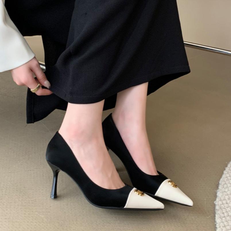 Женские туфли-лодочки на высоком каблуке с закрытым носком классические туфли-лодочки для офиса вечеринки повседневные туфли-лодочки для свадьбы женские туфли-лодочки на шпильках 35 чёрный 2159₽