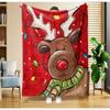 Festive Christmas Flannel Throw Blanket Soft Warm Blanket for Couch Bed Cute Deer Pattern Comfortable Cozy Lightweight Blankets