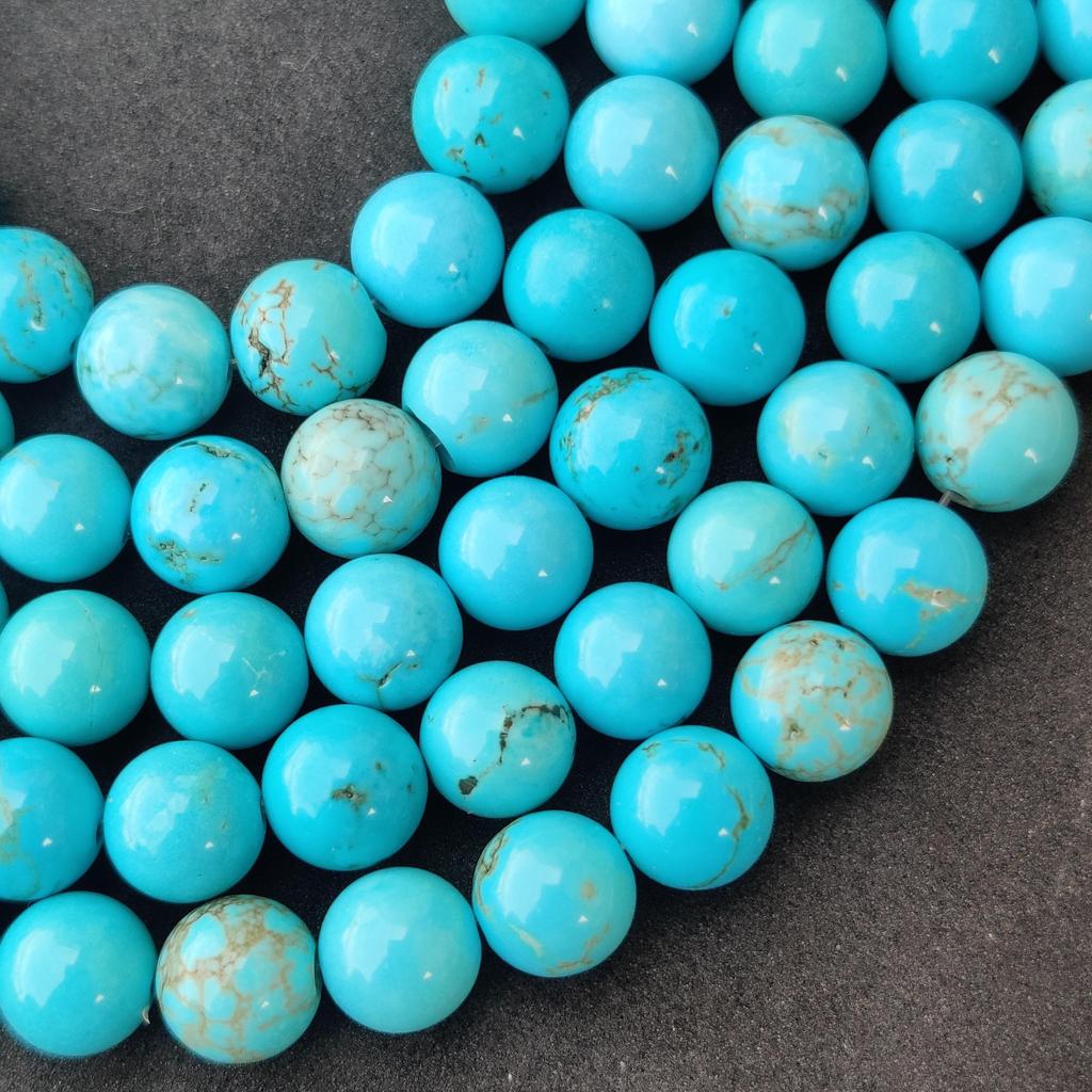 Beautiful Mint Blue Magnesite Turquoise Beads, Round Stone Beads, Loose Beads, 6MM 8MM 10MM Size Beads, 14-15 Inch Strand Beads.