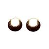 Retro Bead Edge Burgundy Earrings Ear Buckle Niche Design Celebrity Autumn And Winter Simple Fresh Temperament Muse Earrings