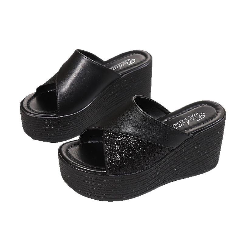 Plus Size Chunky Heeled Sandals for Women Summer New Arrivals Fashionable Versatile Outdoor Casual Beach Flip-Flops