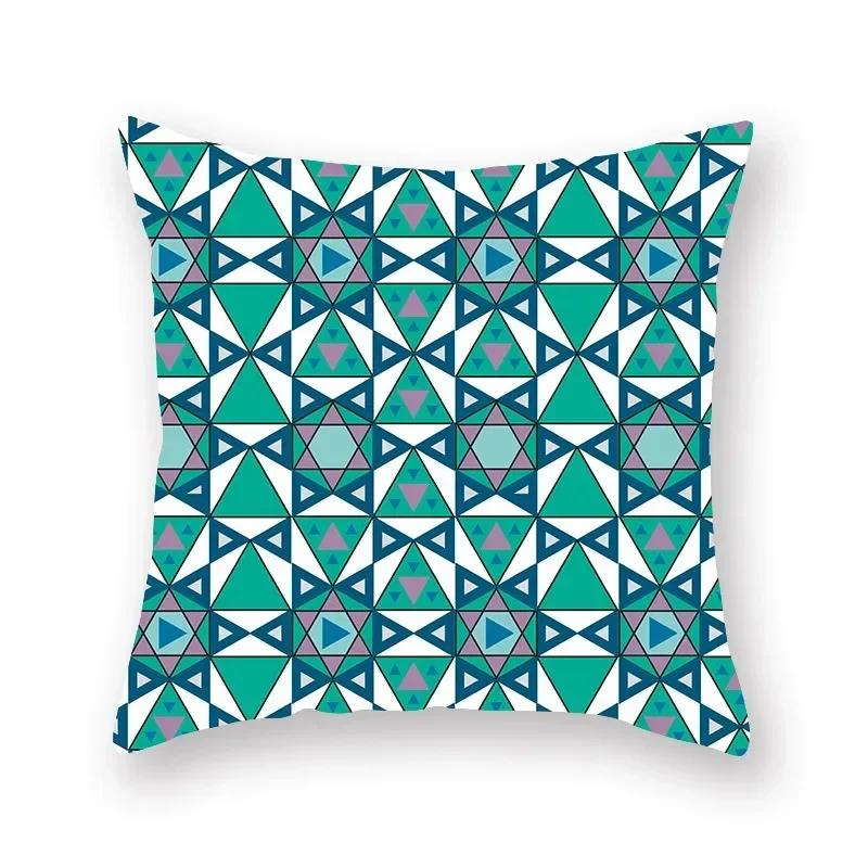 New 45*45Cm Color Teal Blue Cushion Cover Pillow Cases Arrow Geometric For Living Room Home Sofa Chair Decorative Pillowcases