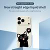 For iPhone 17 Pro Max Case Love Black Cat Pattern Printing Straight Edge TPU Phone Back Cover