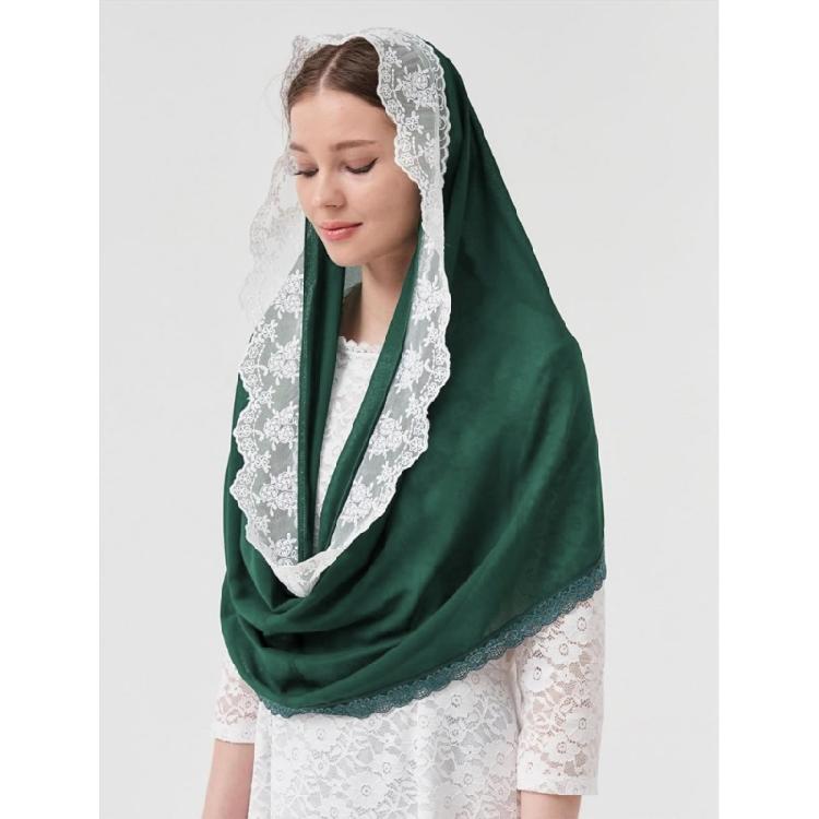 Skin Friendly Lace Headcover Communion Headcover Veil Religious Event Veil for Bridal Event, and Daily Fashion