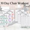 6Pcs Yoga Chair Workout Charts 30 Day Chair Exercises Plan Poster For Travel Morning Working Family Friend Sports