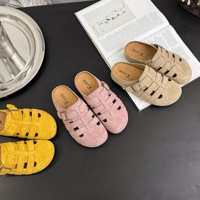 Thick-bottomed Boken Slippers for Women's Outer Wear 2025 Spring New Soft-bottomed New Baotou Half Slippers Retro Slippers Trendy