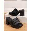 Waterproof platform thick-soled cool slippers, women's trendy outer wear one-word slippers, new thick-heeled high-heeled women's shoes