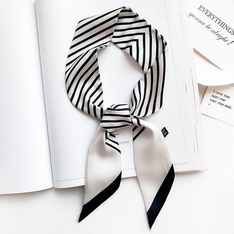 small silk scarf simple stripe women's for Women, Aesthetic Hairband , Daily Party Holiday Gift Trendy