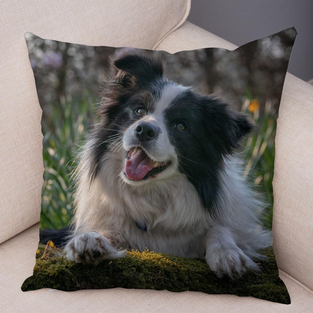 Niedlicher Schäferhund-Muster-Kissenbezug, Hundedruck, dekorativer Kissenbezug, Sofa-Auto-Büro-Kissenbezug