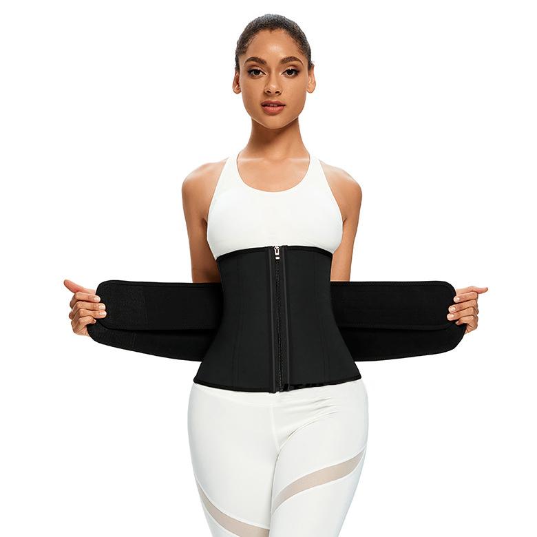 Marchio Privato Logo Lattice Doppia Cintura Gilet Cincher s Trainer Vita Corsetto Modellante Cerniera Gancio Taglie Forti Fascia di Compressione