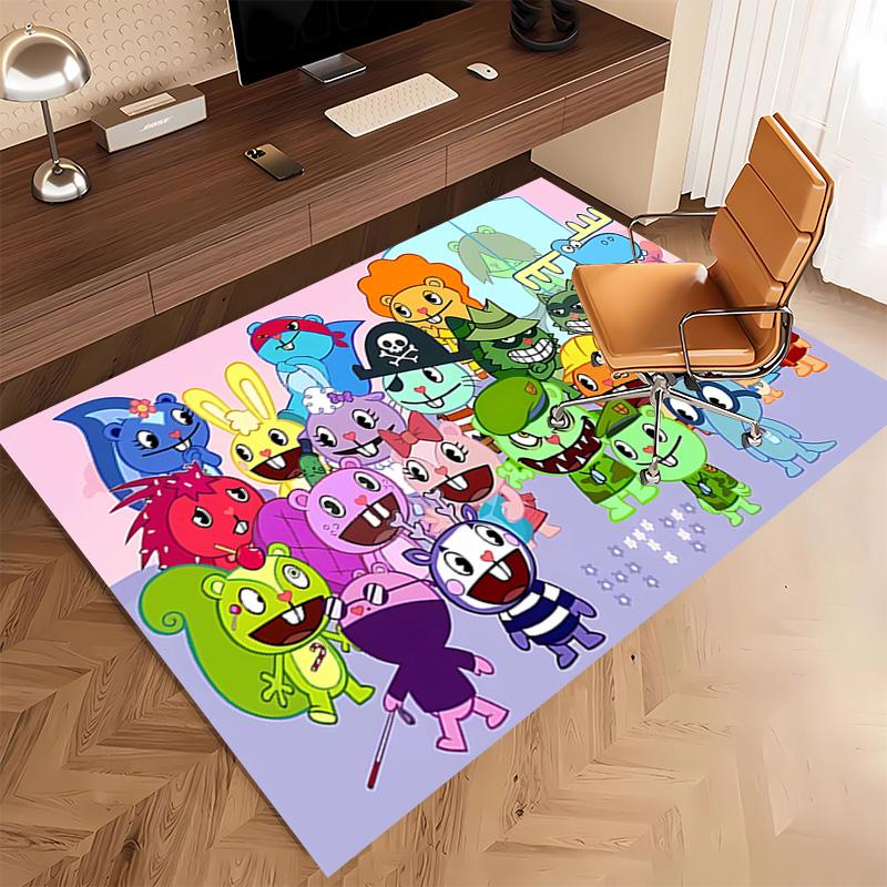 1pc Happy Tree Friends4 Print Area Rug - Soft, Washable Non-Slip Indoor Mat, Living Room, Home Office Decorative Rug,Office Decorative