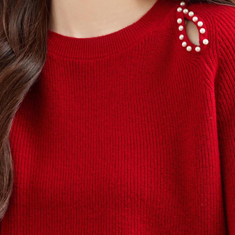 Srcr Women's Bead-Embellished 100% Wool Knit Sweater