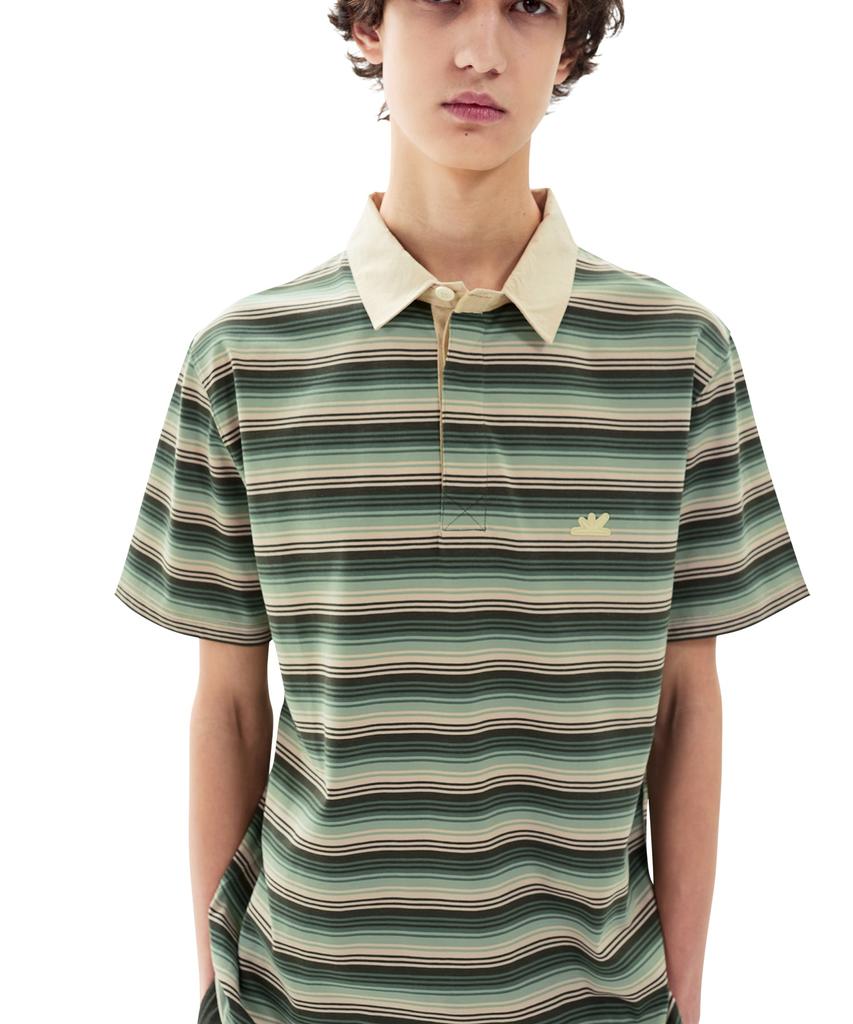 Sun Love Striped Caddy Polo Green