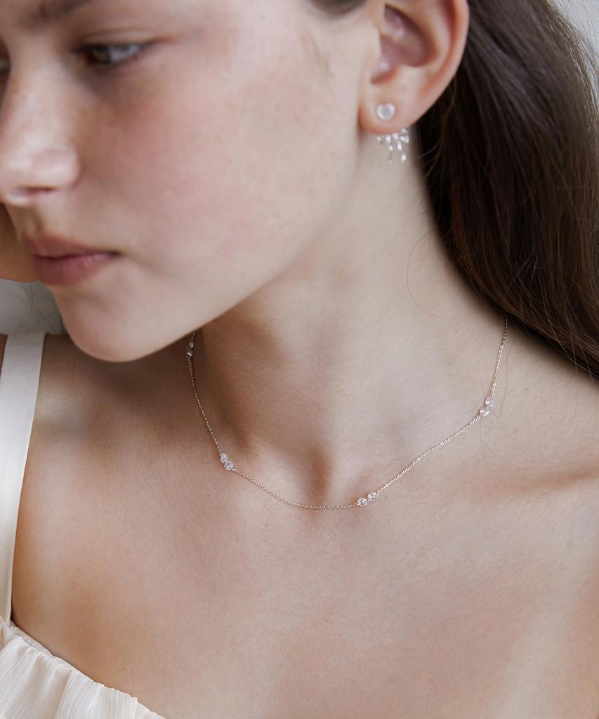 Tatiana (Silver 925) Crystal Berry Link Chain Necklace Nz2413