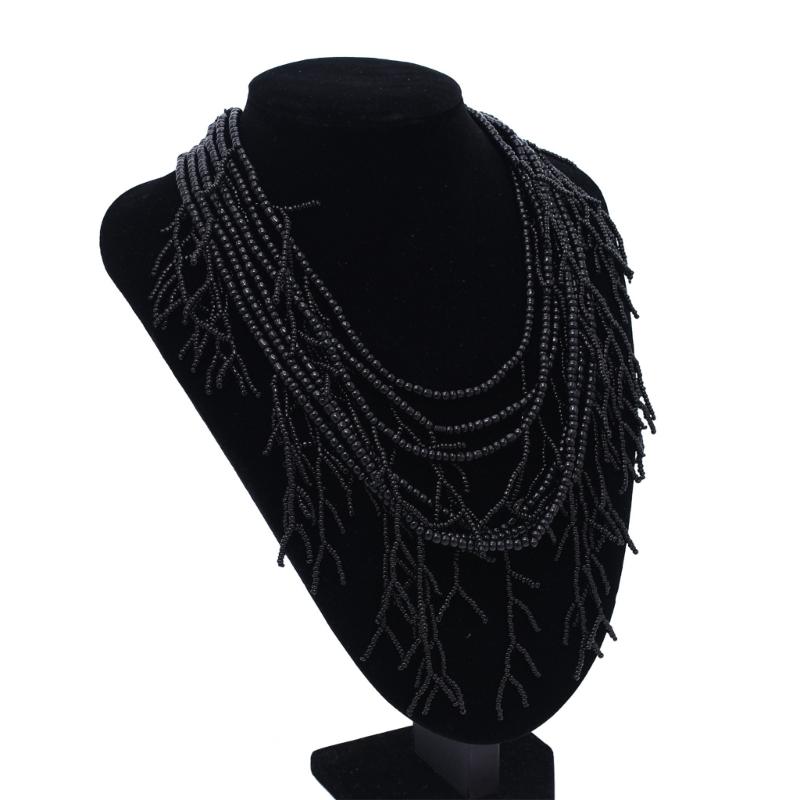 Handmade Multilayer Rice Beads Necklace Choker Necklace Jewelry For Women Skin Friendly Bohemian Dress Neck Wear