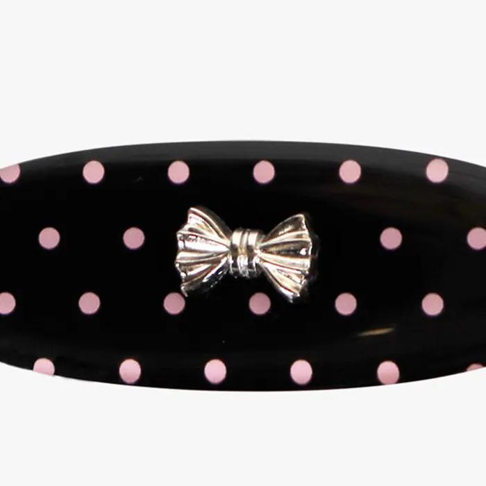 [2EA 1SET] POLKA DOT RIBBON HAIRPIN_BLACK