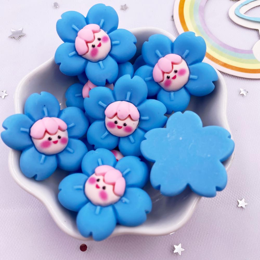 10 STÜCKE Bunte Harz Cartoon Mädchen Blume Flatback Tier Cabochon Figur Heimdekor DIY Scrapbook Basteln Schleifen Zubehör