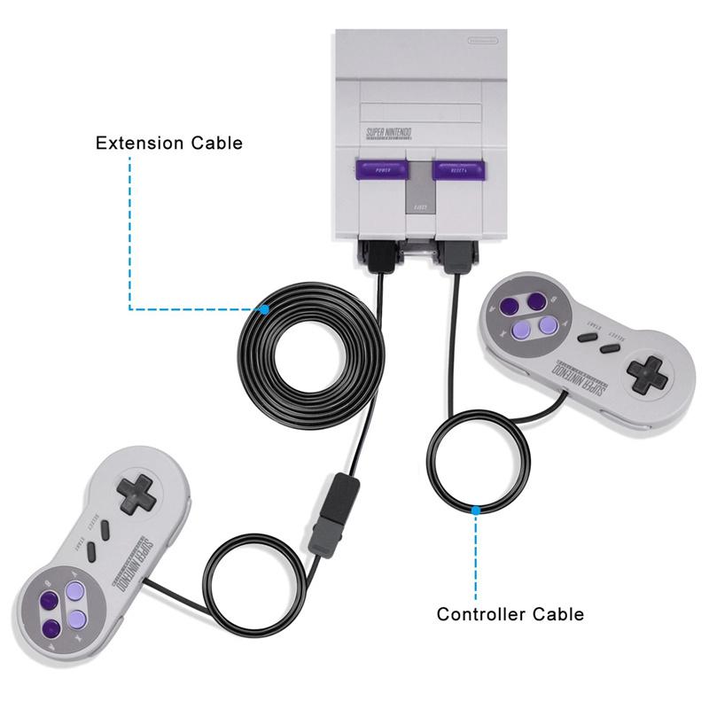 3M Uzatma Kablosu Oyun Uzatıcı Kablosu Nintendo Snes Classic Mini Kontrolcü İçin Nes Wii Kontrolcü İçin Siyah