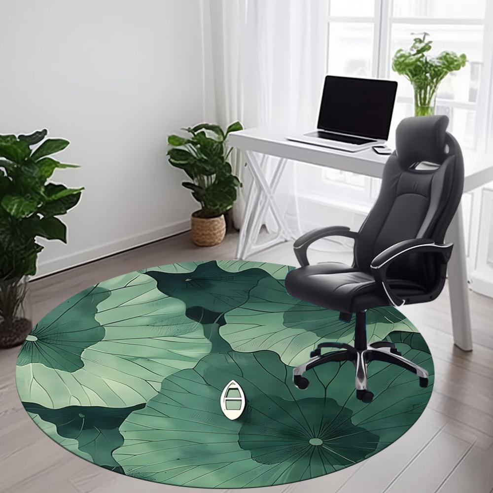 1pc Lotus Leaf Boat Office Round Area Rug, Indoor Mat Suitable For Office, Under Office Chairs Bedroom Living Room Home Decor, Room Deco