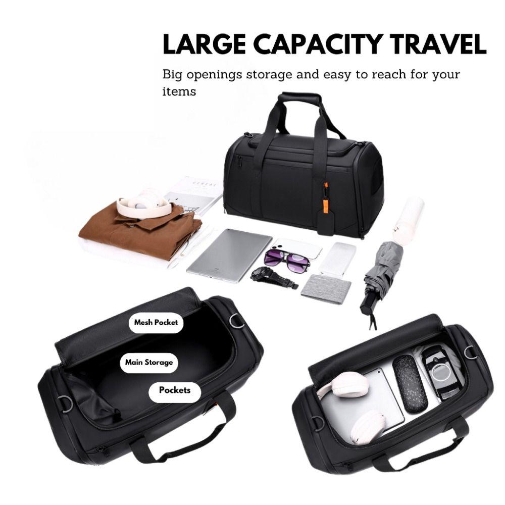 Multiple Compartments Sports Gym Bag Large Capacity Crossbody Handbag Travel Duffle Bag  Casual