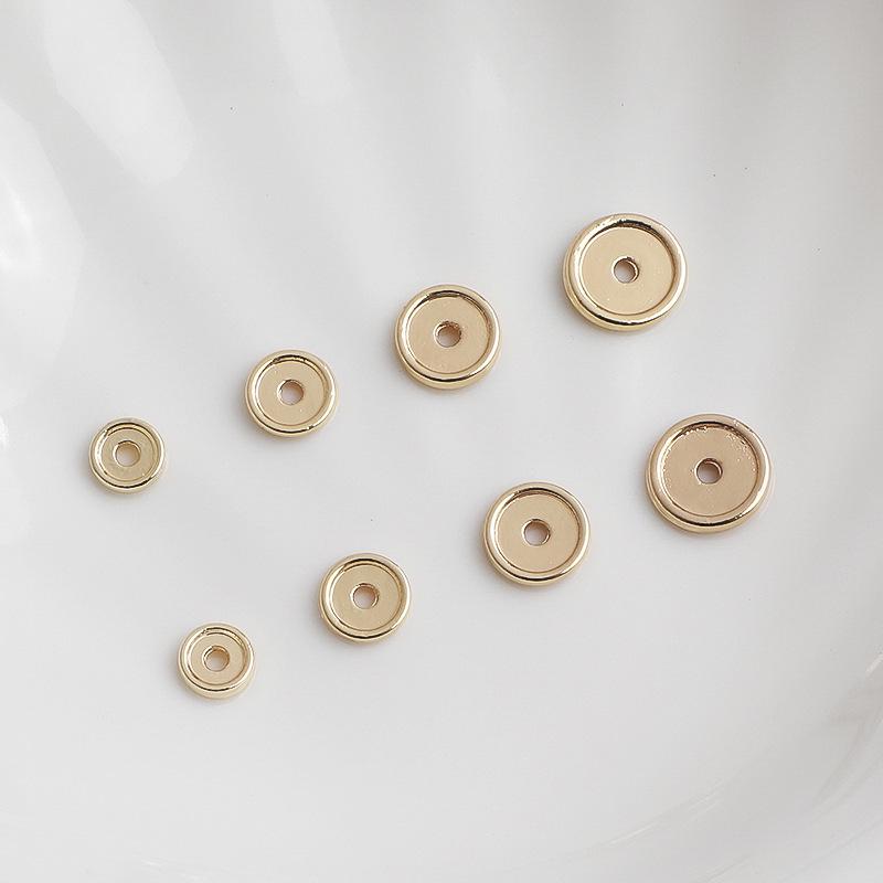 14K Gold Filled Spacer for DIY Jewelry: Grooved Washer for Bracelets & Necklaces