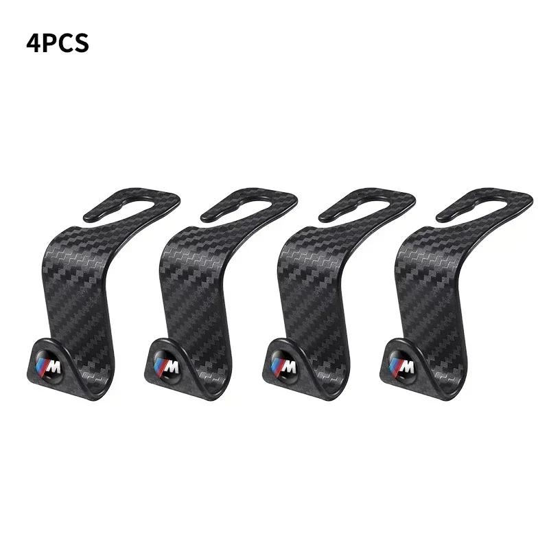 2025 E46 x5 4pcs Carbon Fibre Car Rear Seat Hook Hanger Storage Organizer Hooks for BMW E46 E85 E60 F10 E39 F30 E36 F20 E87 E90