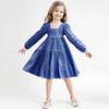 Girls' Fashion Cute Solid-Color Doll-Style Forest-Inspired Long-Sleeve Sweet Dress