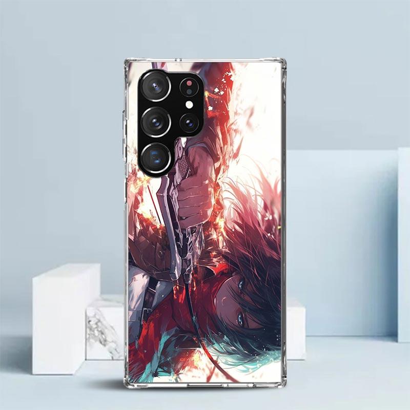 A-Attack on T-Titan Annie Mikasa Soft Cover for Samsung Galaxy S25 Edge S26 S24 S23 Ultra Phone Case S22 S21 Plus S20 FE Print P