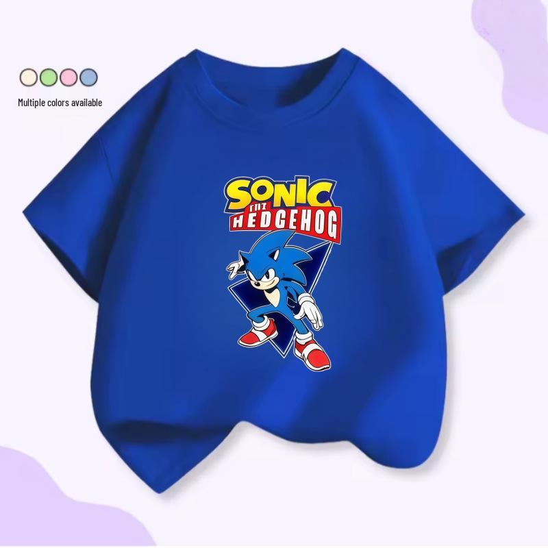 SONIC the Hedgehog Unisex Kids Cartoon Short Sleeve Round Neck T-shirt