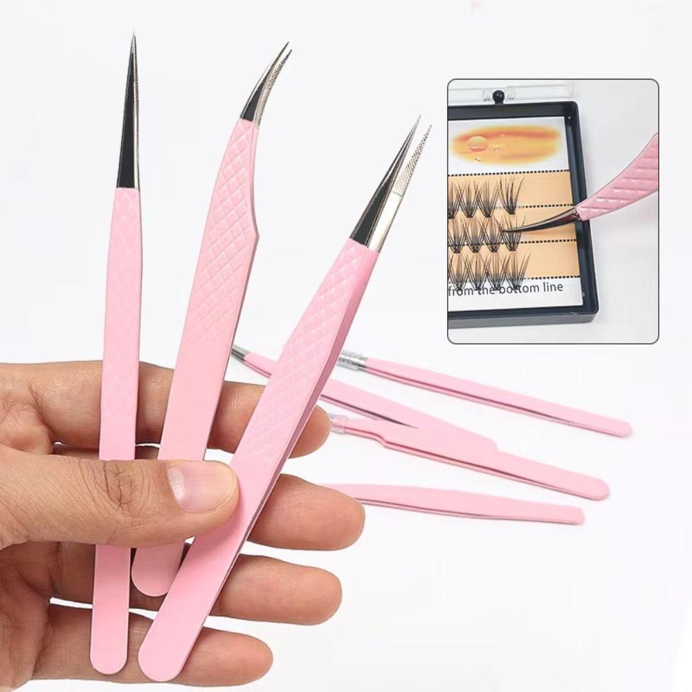 Non-magnetic Eyelash Extension Tweezer Anti-static Makeup Tool 3D Fiber Tip Beauty Salon