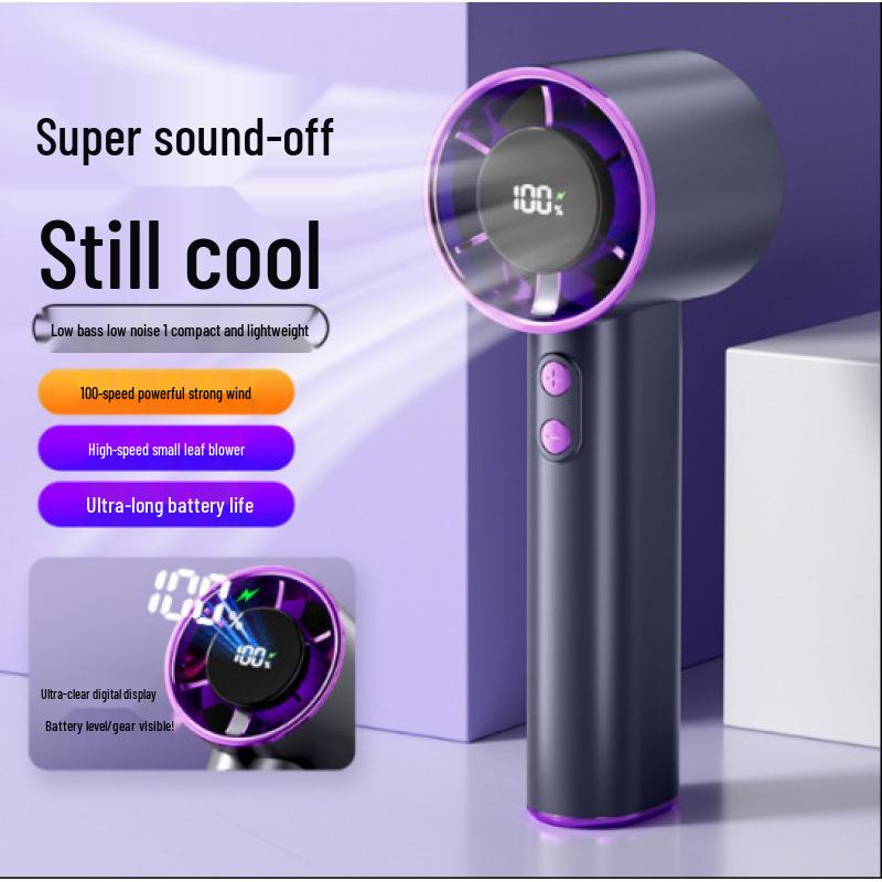 

199-Gear Handheld Turbo Rhinestone Fan: USB High-Speed, Digital Display, Long-Lasting Battery, Full Coverage, Portable, and Compact. 55*56*152mm