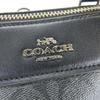Bolsa de Mão COACH Usada F32203 Lona revestida de PVC Signature/couro cinza preto Ombro