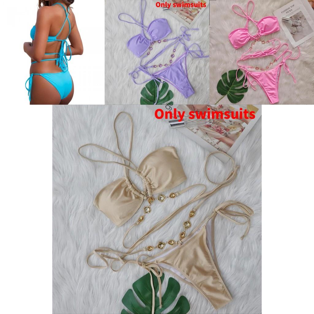 Sexy Bikini With Cross Tie Straps For Beach Swimwear Sexy Womens Swimsuit For Vacation