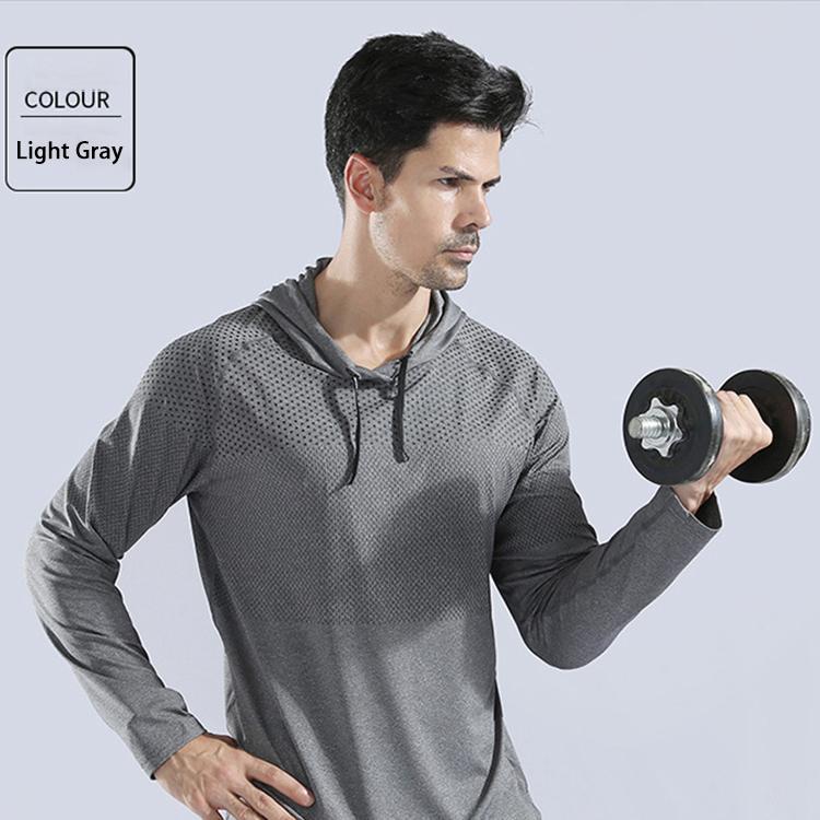 Mens Sports Hooded Pullover Casual Long Sleeve Shirts Autumn Winter Fitness Sweatshirt Quick-drying Breathable Running Training Tops